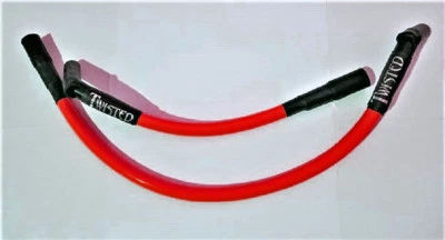 TWISTED 12mm RED SPARK PLUG WIRES HARLEY SPORTSTER 883 1200 IRON NIGHTSTER 04-18 - Image 1 of 2