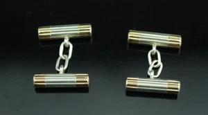 Tiffany & Co. Silver Yellow Gold Double Bar Cufflinks - Picture 1 of 3