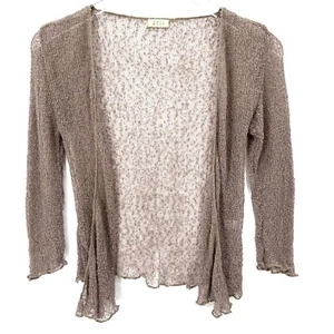 Vintage Open Front Knit Cardigan Size S Fairy Forest Goblincore Brown Sweater - Picture 1 of 8