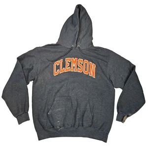 Champion Clemson Tigers Hoodie Men's Large Black Orange Drawstring NCAA Pockets - Picture 1 of 13