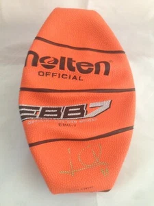 BALÓN MOLTEN EBB7 NUEVO FIRMADO POR JUAN CARLOS NAVARRO EX JUGADOR FCB - Imagen 1 de 5