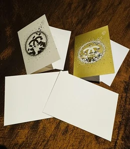 Lot 2X CHANEL White & Gold CC Logo Greeting “Blank” Note Cards with Envelopes - Picture 1 of 4