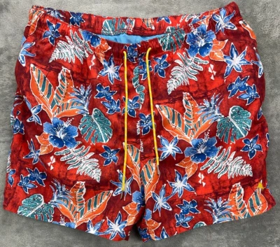 Tommy Bahama Relax Hombre Bañador XL Rojo Floral Malla Forrada Board Shorts Foto 1 de 4