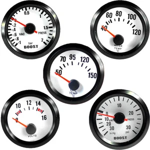 2" 52mm Car Auto Universal Pointer Boost Water Oil Temp Volt Bar Gauge Meter LED - Foto 1 di 11
