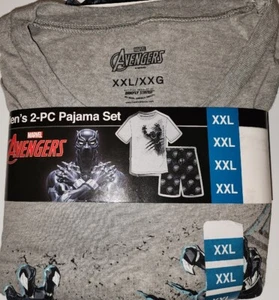 MARVEL AVENGERS Black Panther 2-PC Pajamas Short Set Gray Size XXL NWT - Picture 1 of 12