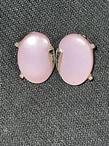 Vintage Leru Soft Pink Lucite Clip-on Earrings - Picture 1 of 6