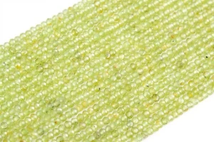 "Cuentas de peridoto natural genuino de 3x2 mm grado AAA rondelle facetadas cuentas sueltas de 15" - Imagen 1 de 3