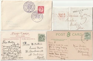 1811/1965 ESSEX 4 x BRENTWOOD POSTAL HISTORY MILEAGE SKELETON 1 HERONGATE S.R. - Picture 1 of 2