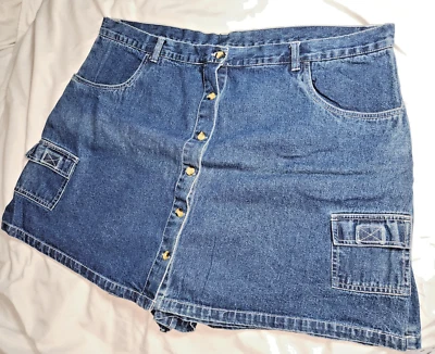 Carolina Blues SKORT Plus 24 W 牛仔蓝色纽扣拉链四口袋 — 第 1/4 张图片