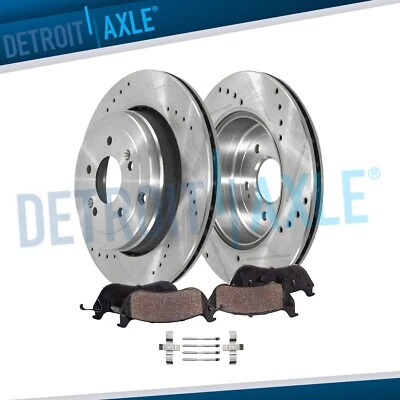 12.99" Rear Drilled Disc Rotors Brake Pads for 2010 - 2016 Hyundai Genesis Coupe - Image 1 of 4