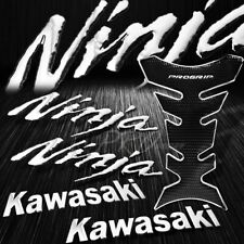 Pro Chrome Fuel Grip Tank Pad+5.75"Kawasaki Logo Emblem+Ninja Fender Sticker ZXR