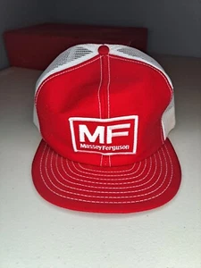 Vintage Massey Ferguson MF Louisville Mfg Co Red White Mesh Snapback Hat Patch - Picture 1 of 8