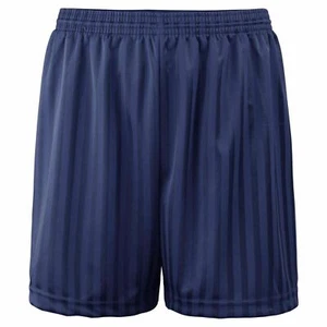 Jungen/Mädchen schattengestreifte PE Leichtathletik Fitnessshorts - marineblau - Bild 1 von 1