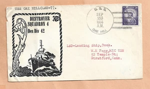 U.S.S. OAK HILL DESTROYER SQUADRON 4 SEP 23,1956 NAVAL COVER - Picture 1 of 1