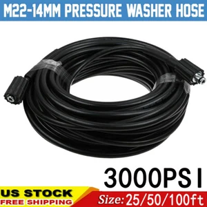 High Pressure Washer Hose 25/50/100ft 3000PSI M22 Power Washer Extension Hose US - Picture 1 of 8
