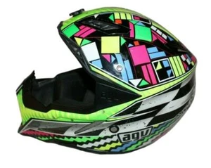 AGV AX 8 MOTOCROSS HELMET 2XS XXS Multi-Color Neon 51-52 6 3/8 - 6 1/2 SKULL - Picture 1 of 6