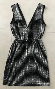 BOOHOO Black mini dress with Silver Sequins – size 8 - Picture 1 of 10