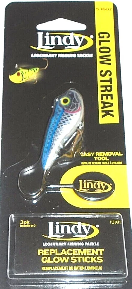 Lindy Tackle 5/16 Glow Streak Jigs (Chrome Blue) - Image 1 of 1