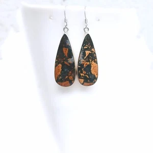 Pendientes de plata esterlina 925 de jaspe natural / regalo de aniversario - Imagen 1 de 3