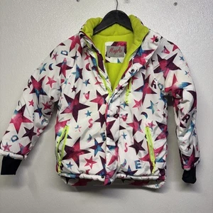 London Fog Girls Puffer Hoodie Stars Size Large #x4c - Picture 1 of 5