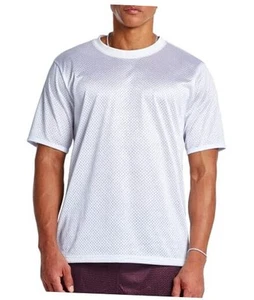 Athletic Mesh T-Shirt for Men – Loose Fit Colorblock Quick-Dry XX-Large White - Picture 1 of 6