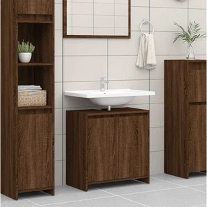 Armario de Cuarto de Baño Aglomerado Roble Sonoma Aseo Multicolor vidaXL - Imagen 1 de 156