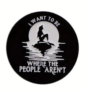 LITTLE MERMAID - "I WANT TO BE WHERE THE PEOPLE AREN'T" SILHOUETTE ENAMEL PIN - Picture 1 of 4