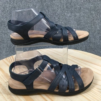 Sandalias Earth Origins para mujer 10 M Sellie correa al tobillo cuero azul informales cómodas Foto 1 de 4