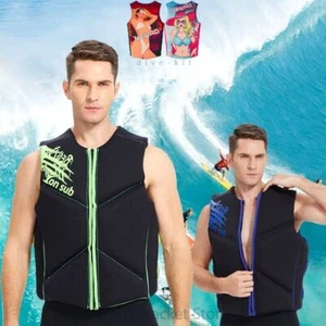 Professional Mens Life Jacket,Neoprene Safety Sailing Surfing Swimming Life Vest - Picture 1 of 19