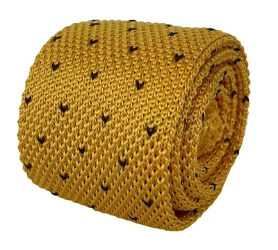 Frederick Thomas designer yellow gold knitted with brown pin spots heart - Image 1 of 4
