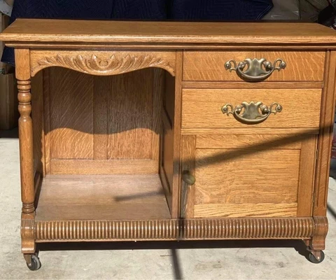 Buffet Victorian Tiger Oak Buffet Server Oregon Antique Oak Appr42Lx22Wx30”H Cover