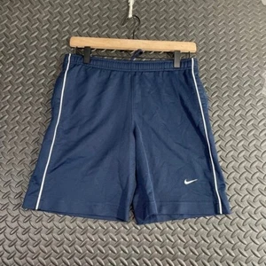 Short vintage Nike bleu marine blanc stipe entraînement athlétique actif homme taille S - Photo 1/9