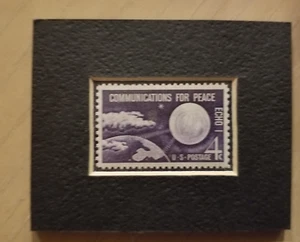 MATTED UNUSED U.S. POSTAGE STAMP FOR ECHO I SATELITTE - Picture 1 of 1