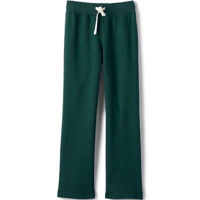 NWT Lands' End Girls Sweatpants Evergreen Dark Green Fleece Pants size M Size L - Image 1 of 4
