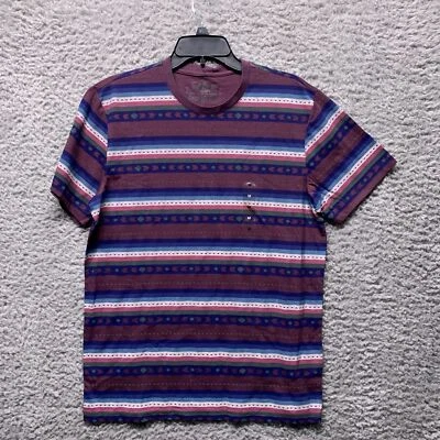 American Rag Shirt Mens Southwest Aztec Print Maroon Blue Crew Neck Medium - Image 1 of 4
