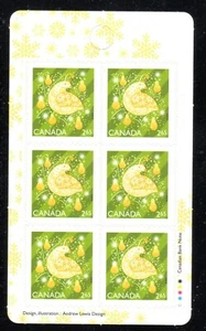 2019 Canada SC# BK 734-Christmas: Birds, International Rate-booklet of 6-M-NH - Picture 1 of 2