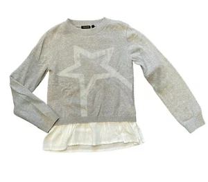 Ikks girls gray and ivory layered star sweater size 8 years (runs small) - Picture 1 of 2