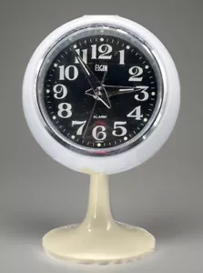 Elgin Space Age Wecker Standfuß leuchtet funktioniert Nr 8526 Vintage OVP - Bild 1 von 23