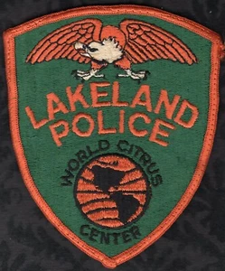 👀🤔😂👍 Lakeland Florida Police Patch  Uniform Removed LT/Green VAR. Retired - Picture 1 of 2