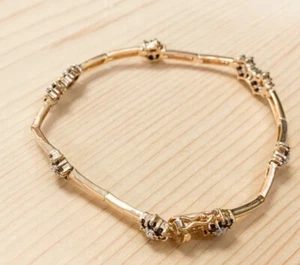 1,62 ctw ECHTER SAPHIRSTEIN & DIAMANT VERMEIL ARMBAND 7,25" NEU - Bild 1 von 7