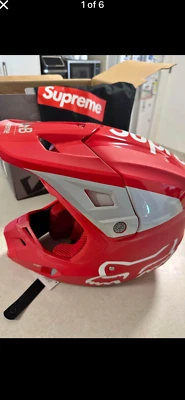 supreme x fox v2 helmet ss18 red size large (brand new w box and tags) - image 1 of 4