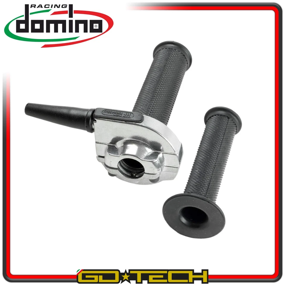COMANDO GAS RAPIDO DOMINO HF BRILLANTATO ALLUMINIO TOMMASELLI con MANOPOLE MOTO - Immagine 1 di 4