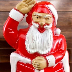 VTG Plastic Christmas Santa Down Chimney Candy Container MCM Rosbro Rosen READ - Picture 1 of 8