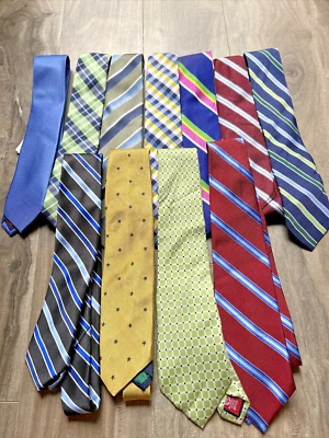 11 Pcs Boys Youth Neckties Brooks Hilfiger Chaps Polo Stripe More 48-52” Length - Image 1 of 4