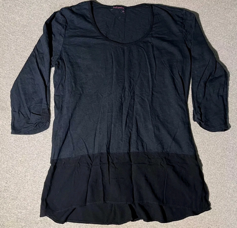 Top túnica Fresh Produce para mujer talla grande negro informal algodón  Foto 1 de 4