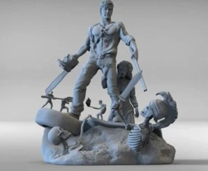 UNPAINTED Ash Evil Dead Army of Darkness Diorama 3d Printed Models - Picture 1 of 1