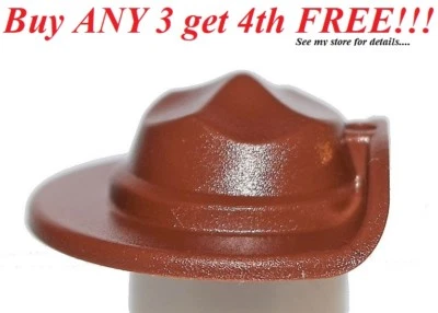 ☀️NEW Lego City Boy/Girl Minifig Hat Reddish Brown Ranger Brim Explorer Calvary  - Image 1 of 4
