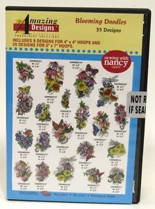 Sewing With Nancy Blooming Doodles 35 Designs Embroidery CD Amazing Designs - Picture 1 of 2