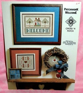 Cross 'N Patch Patchwork Welcome Cross Stitch Pattern Chart Leaflet Wreath Goose - Picture 1 of 2
