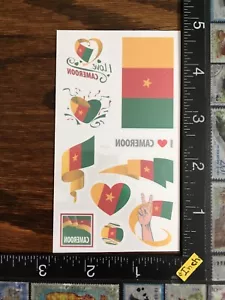 CAMEROON TEAM, CAMERUN, ONE SHEET TEMPORARY TATTOOS BEAUTIFUL DESIGN #WORLDCUP51 - Picture 1 of 2